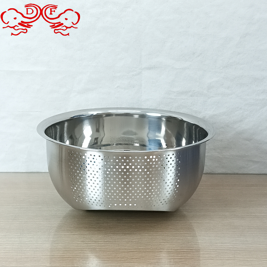 DF99005洗米筛不锈钢沥水篮家用厨房果蔬篮淘米神器不锈钢洗菜盆DF TRADINGHOUSE 