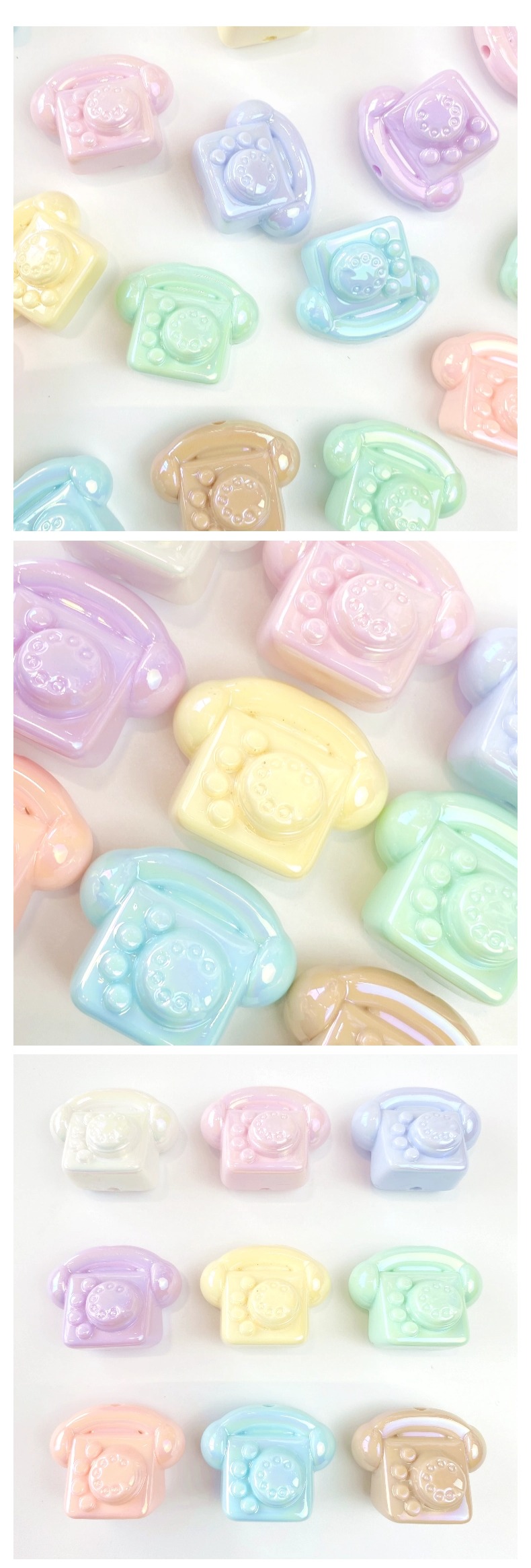 Acrylic milk series uv retro phone diy accessories, mobile phone pendant/accessory material accessories pic 4