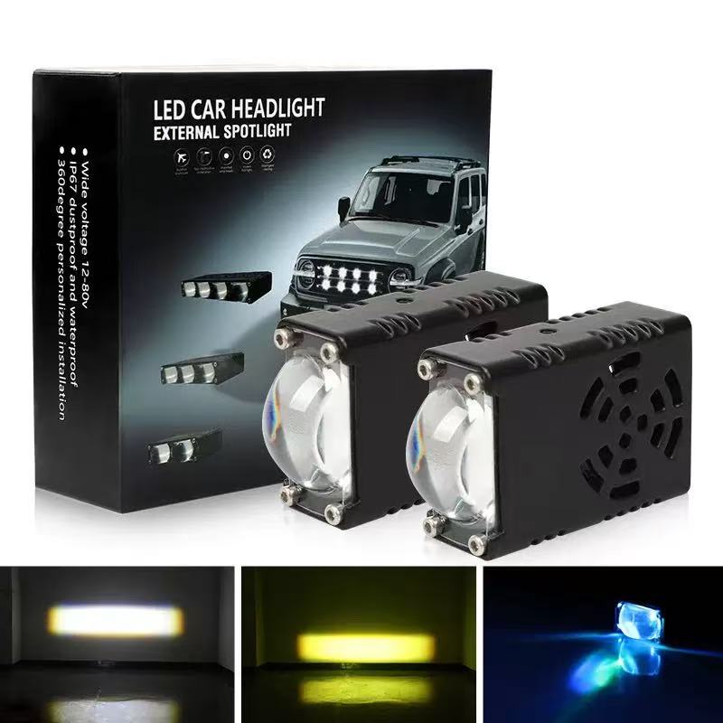 Automotive LED high-brightness lens spotlights, grille lights, off-road vehicle headlights, two-color motorcycle lights Application Scenario