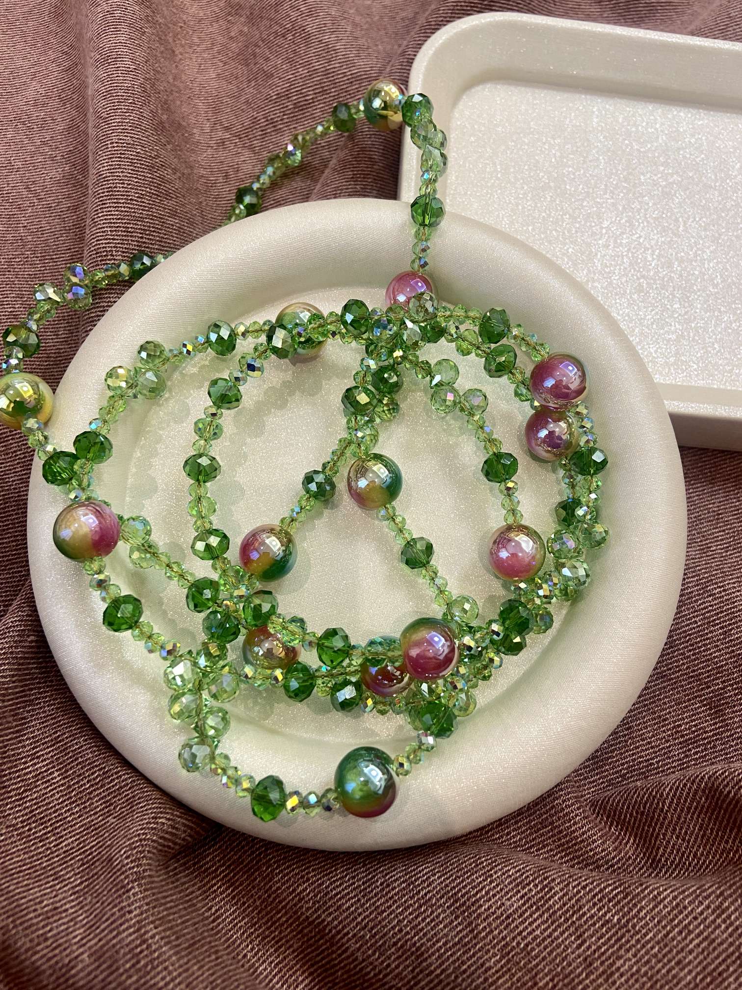 水晶长款手机斜挎链/手机挂绳/手机挂绳串珠