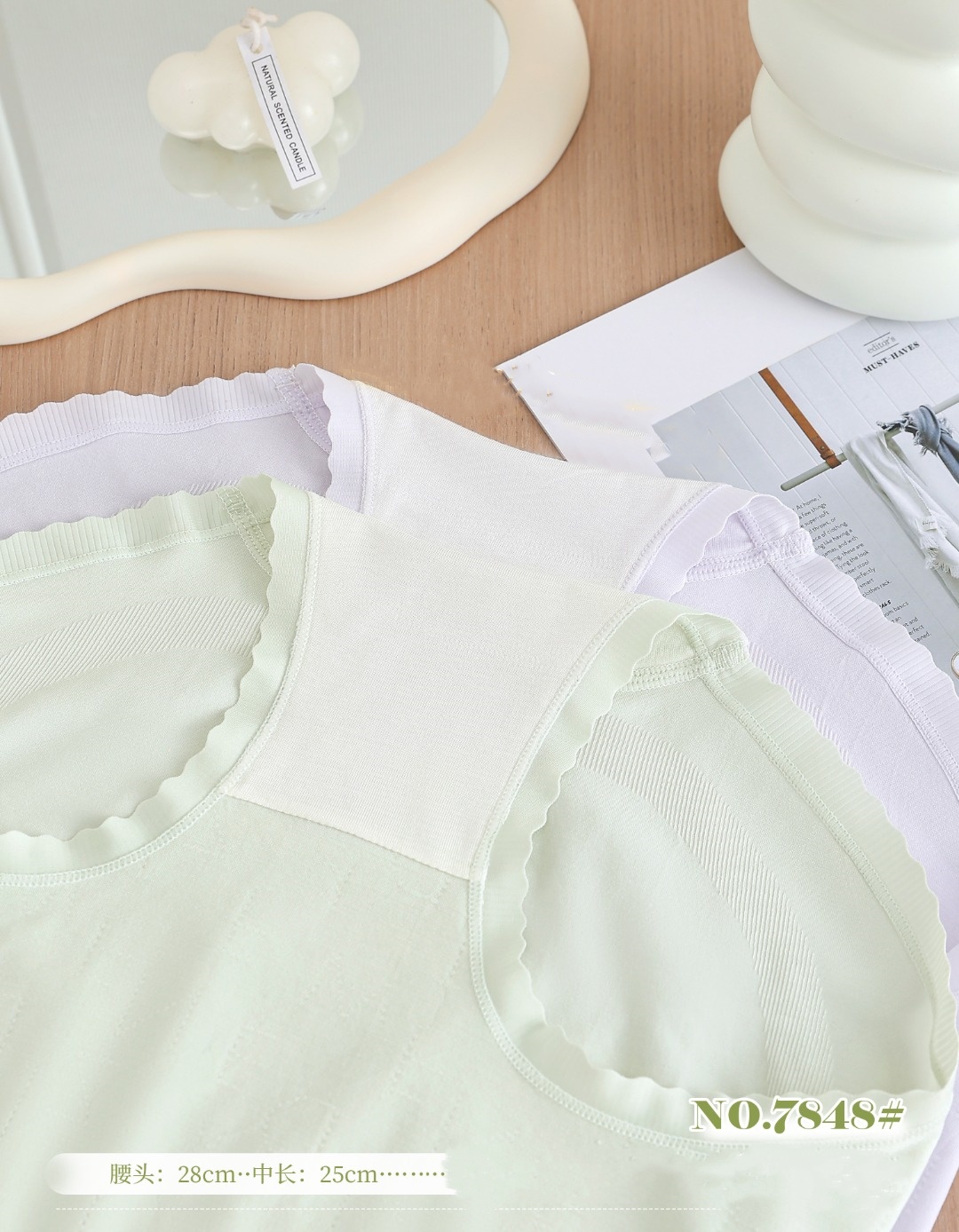 New mid-waist seamless, soft, skin-friendly and breathable cotton crotch underwear, princess lace triangle lightweight, breathable and traceless shorts Specification drawing