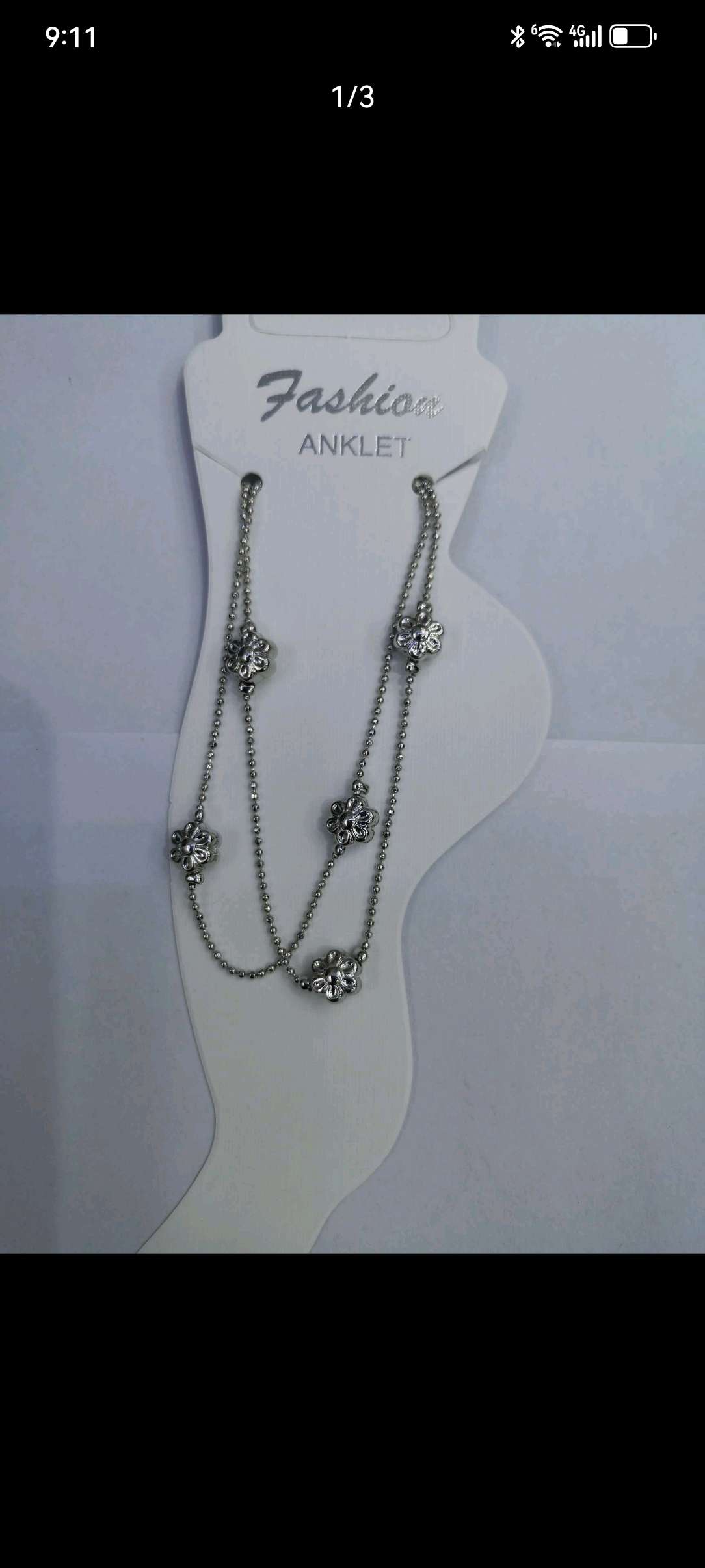 梅花饰品 脚饰女士夏天简约款 饰品精致轻奢风格米珠链精美白K