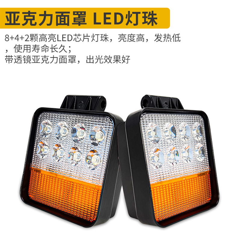 4-inch multi-functional LED combination light for forklifts, high-brightness waterproof white headlight, 12-60V thick aluminum shell yellow light signal light Application Scenario