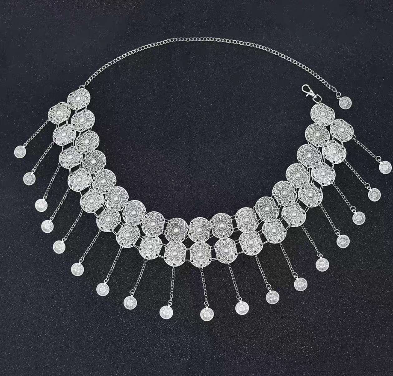 2025新款波西米亚风复古重工钱币肚皮舞腰饰