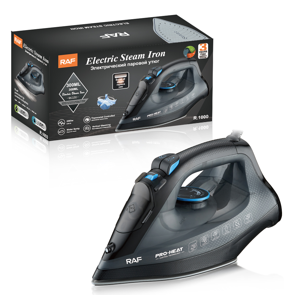 RAF European Standard cross-border household steam iron 0.3L handheld hanging electric iron with wire, dry and wet dual-purpose 2200W Specification image