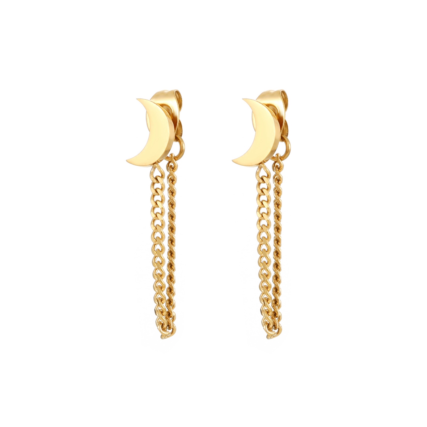 　跨境欧美热销款不锈钢简约风链条耳环   厂家直销