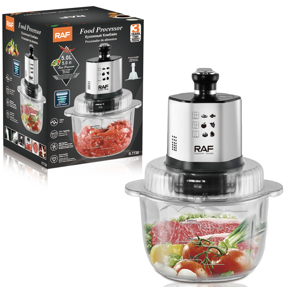 RAF's new cross-border meat grinder, 5L dough mixer, is a household multi-functional electric food processor that can be used for both dry and wet purposes details Picture