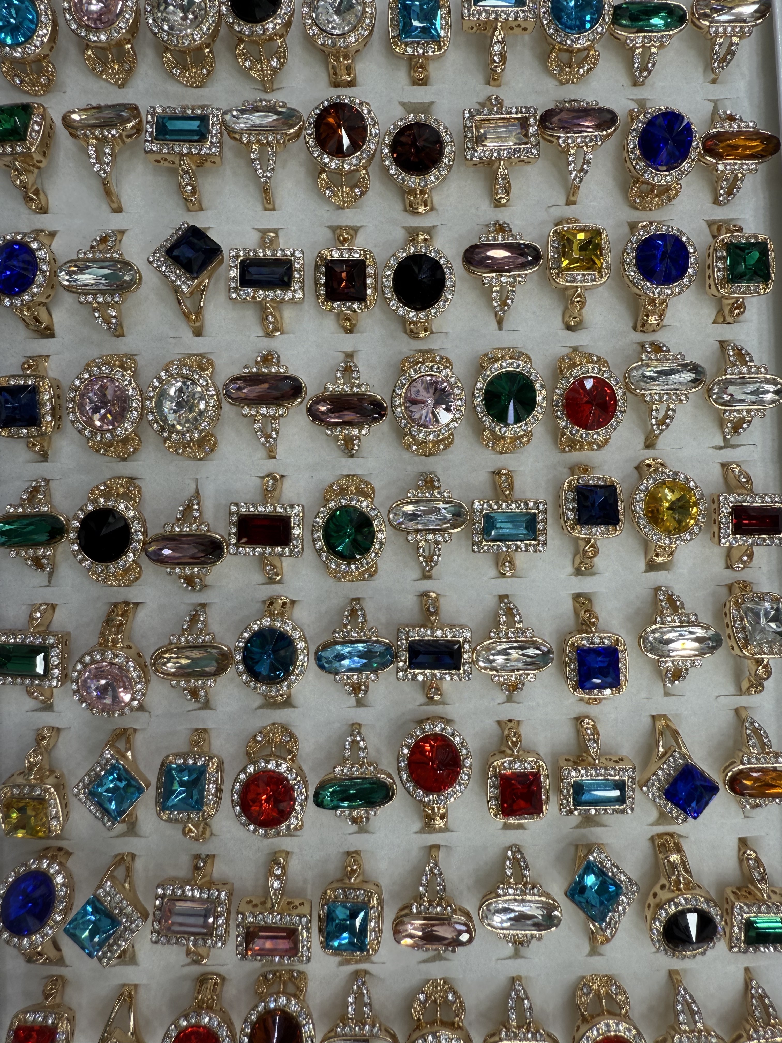 戒指/戒托/彩色锆石戒指/925银戒指/锆石戒指白底实物图