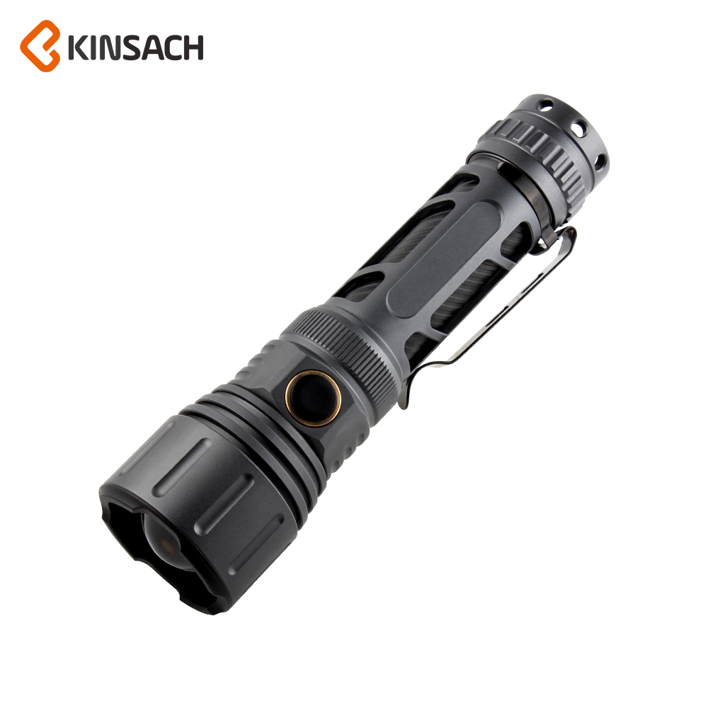 KINSACH星之源铝合金双开关type c充电战术强光手电