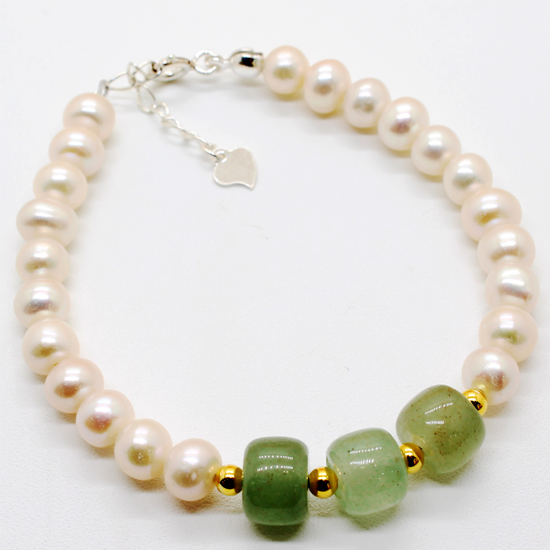 轻奢s925银素银珍珠手链女手工链银配件玉石小众设计感ins潮新款国潮商品详情4