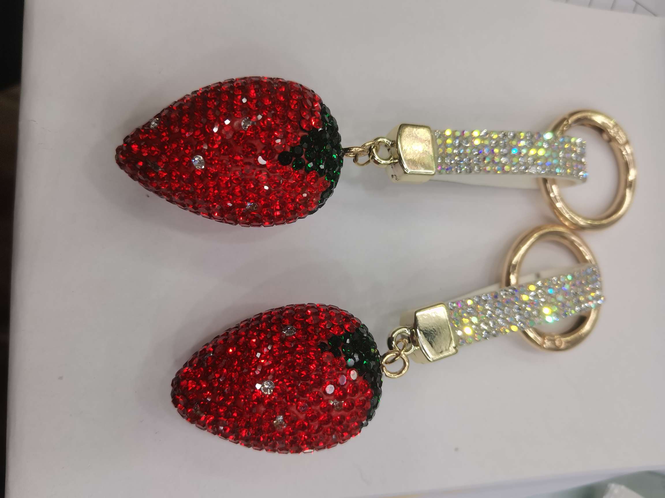 Red strawberry keychains and bag pendants