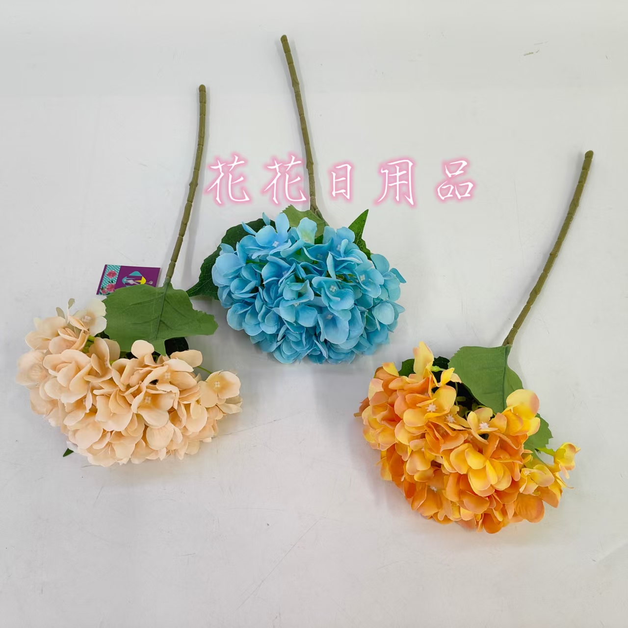 Artificial flower bonsai, single two-color hydrangea, wall hanging, vase and other decorative items details Picture