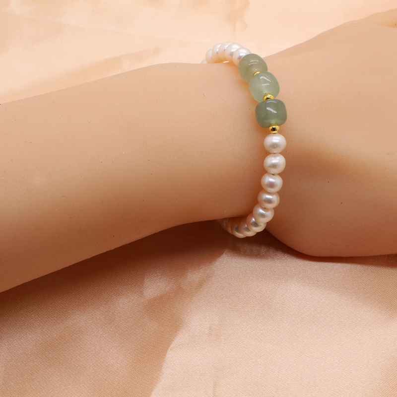 轻奢s925银素银珍珠手链女手工链银配件玉石小众设计感ins潮新款国潮商品详情5