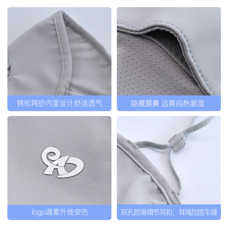 Sun protection face mask, full-face women's summer new UV protection face mask, facial Gini breathable sun protection ice silk sun protection mask Item Picture