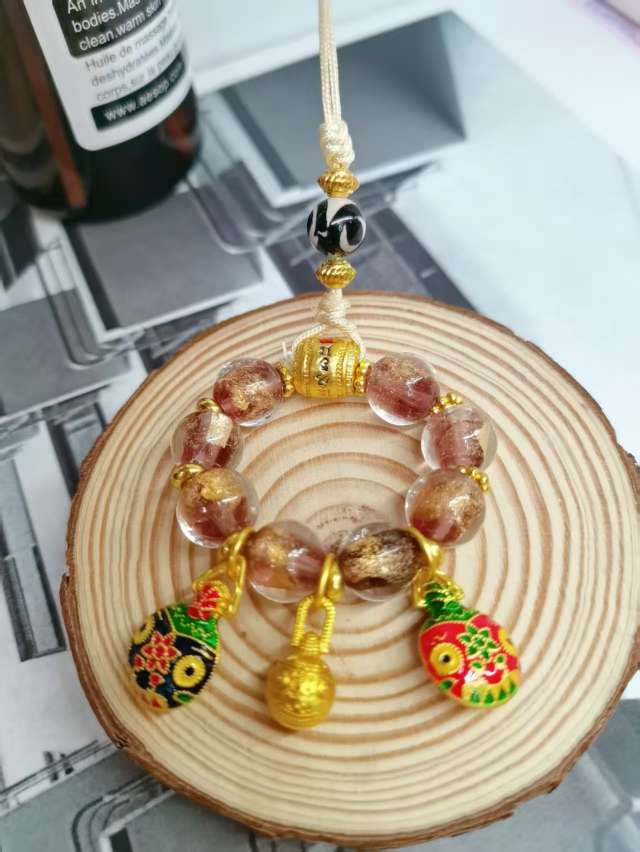拉布布/精品手机链/饰品手机挂件/手机链/手绘珠白底实物图