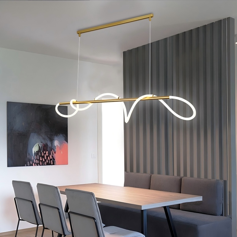 Postmodern restaurant, long chandelier, creative hose, art bar counter, designer, coffee shop, art lights, notes Item Picture