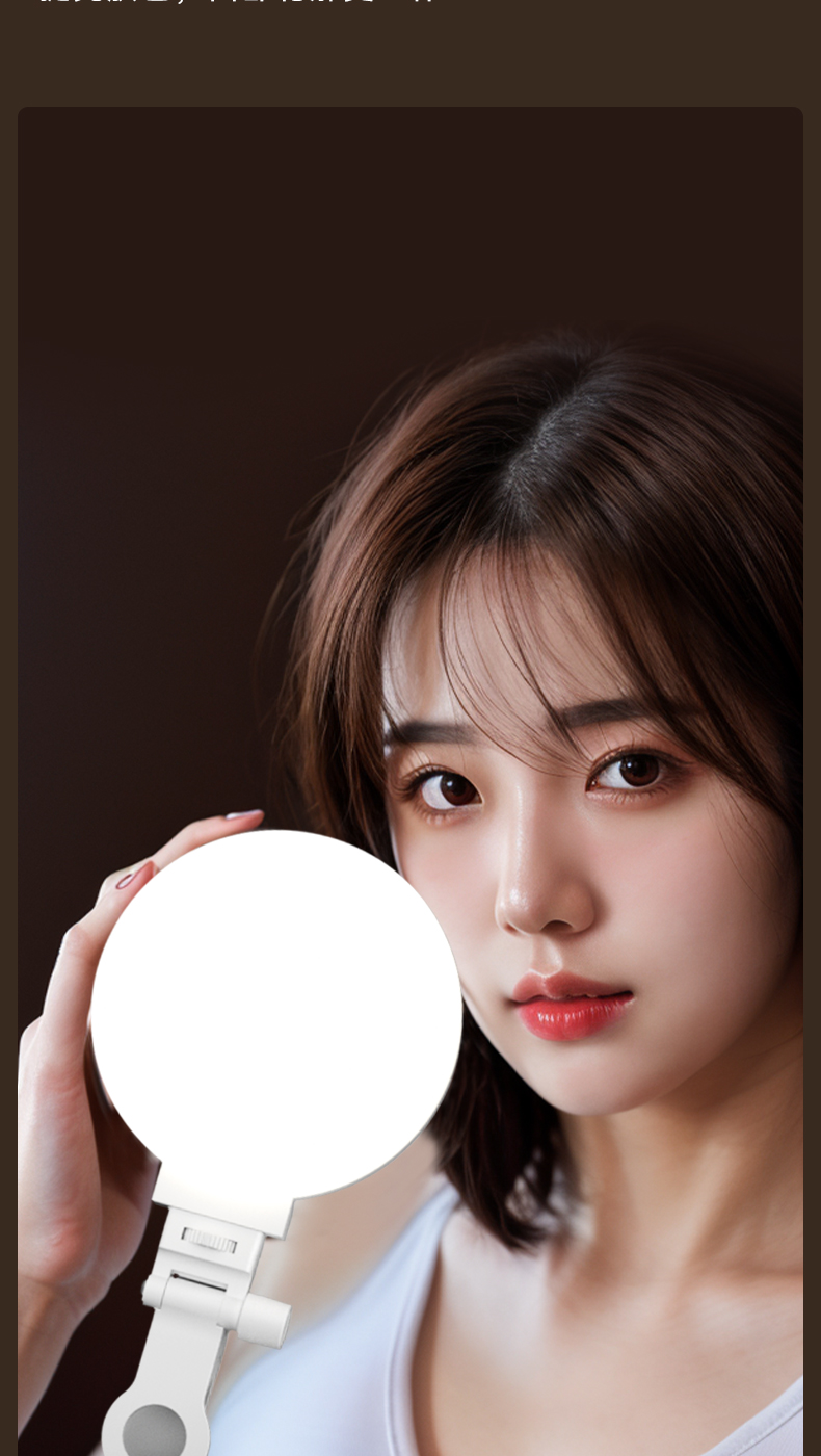 口袋补光灯 直播灯 三色圆形夹子补光灯 手机补光灯 自拍补光灯详情10