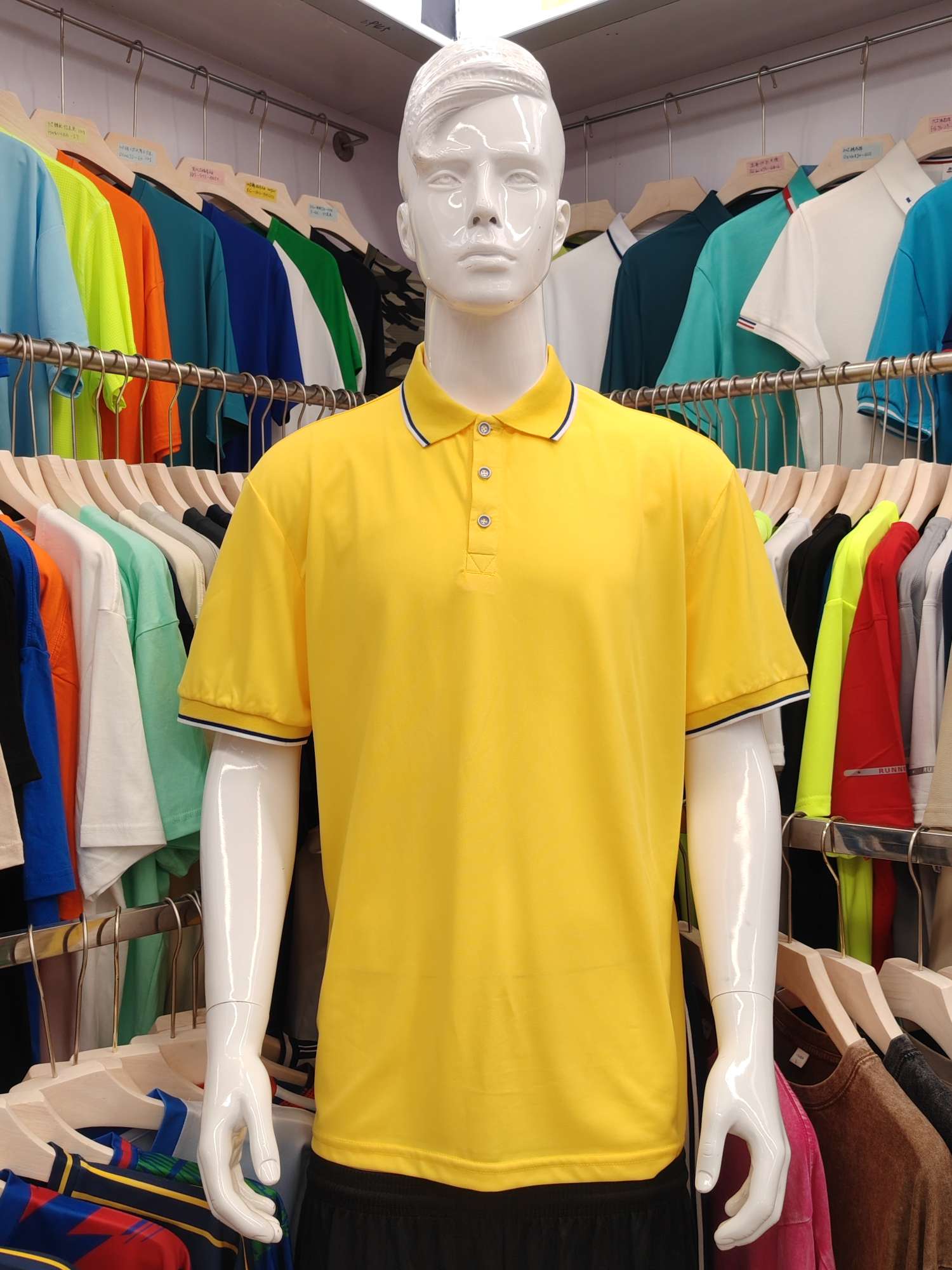 Yinglang 100% combed faux cotton lapel polo short-sleeved advertising shirt Men's casual wear cultural shirt advertising shirt Lapel polo comfortable, breathable, fashionable and trendy detail image 3