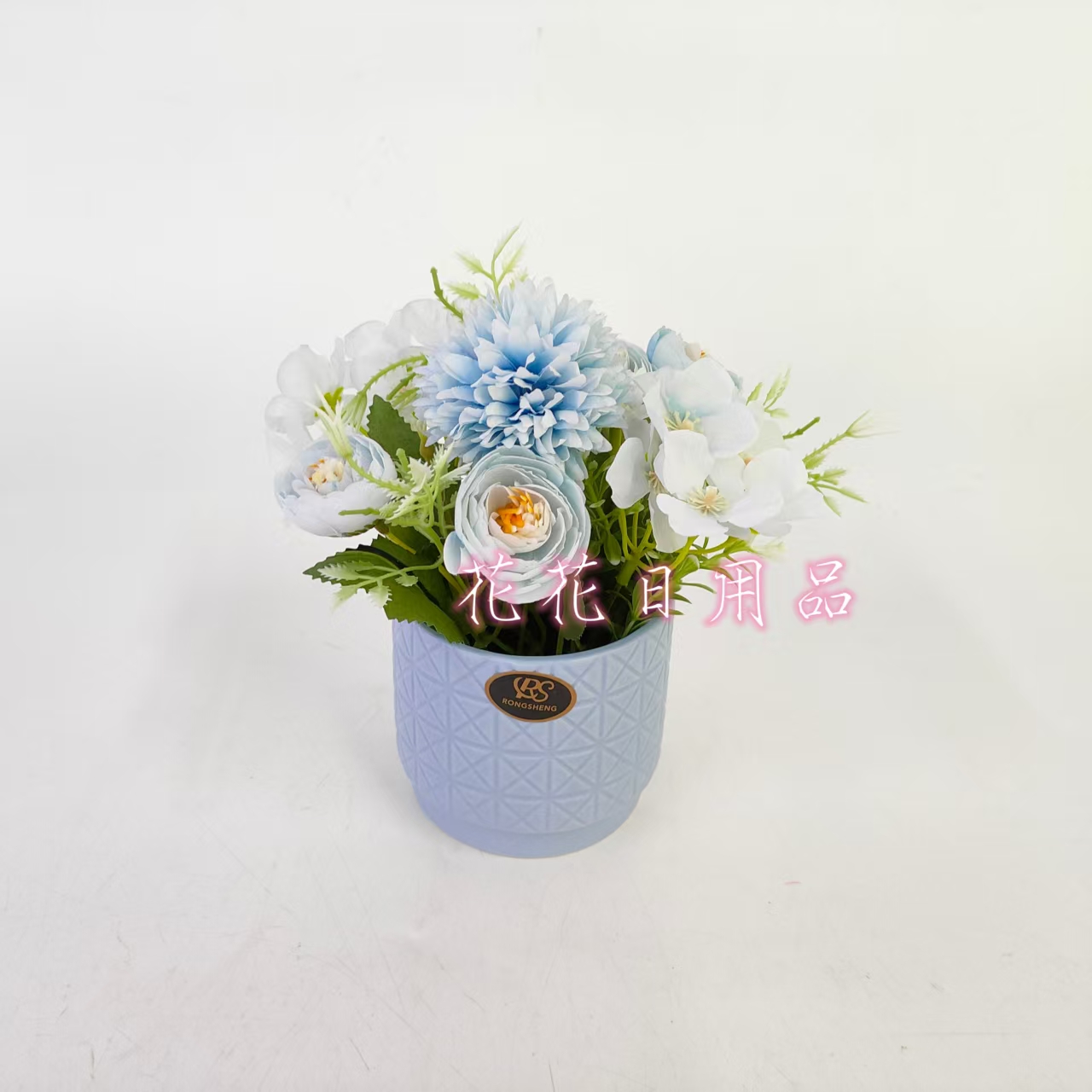 Artificial flower bonsai, ceramic pot, hydrangea petal decorative ornaments Specification drawing