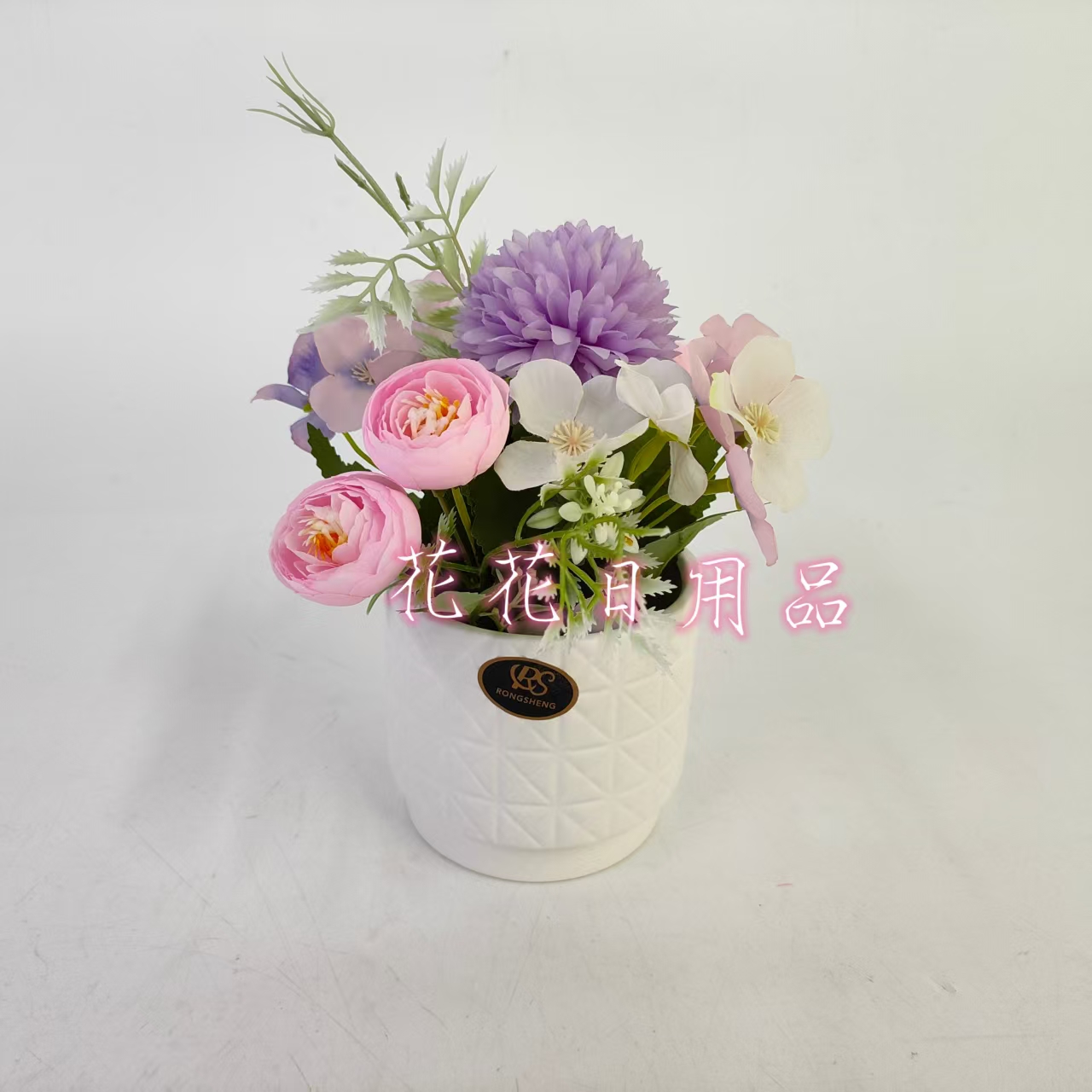 Artificial flower bonsai, ceramic pot, hydrangea petal decorative ornaments Item Picture
