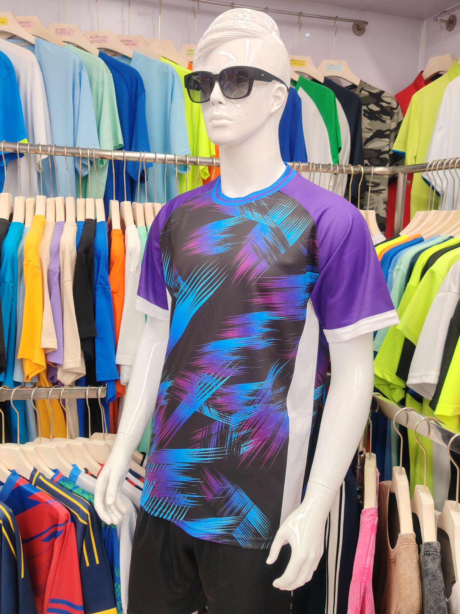 Cross-border sportswear, high-grade mesh breathable fabric, full-body printed sportswear, breathable and sweat-absorbing professional sports outdoor training sportswear, high-elasticity breathable and comfortable sportswear customization FG1612-16 details Picture