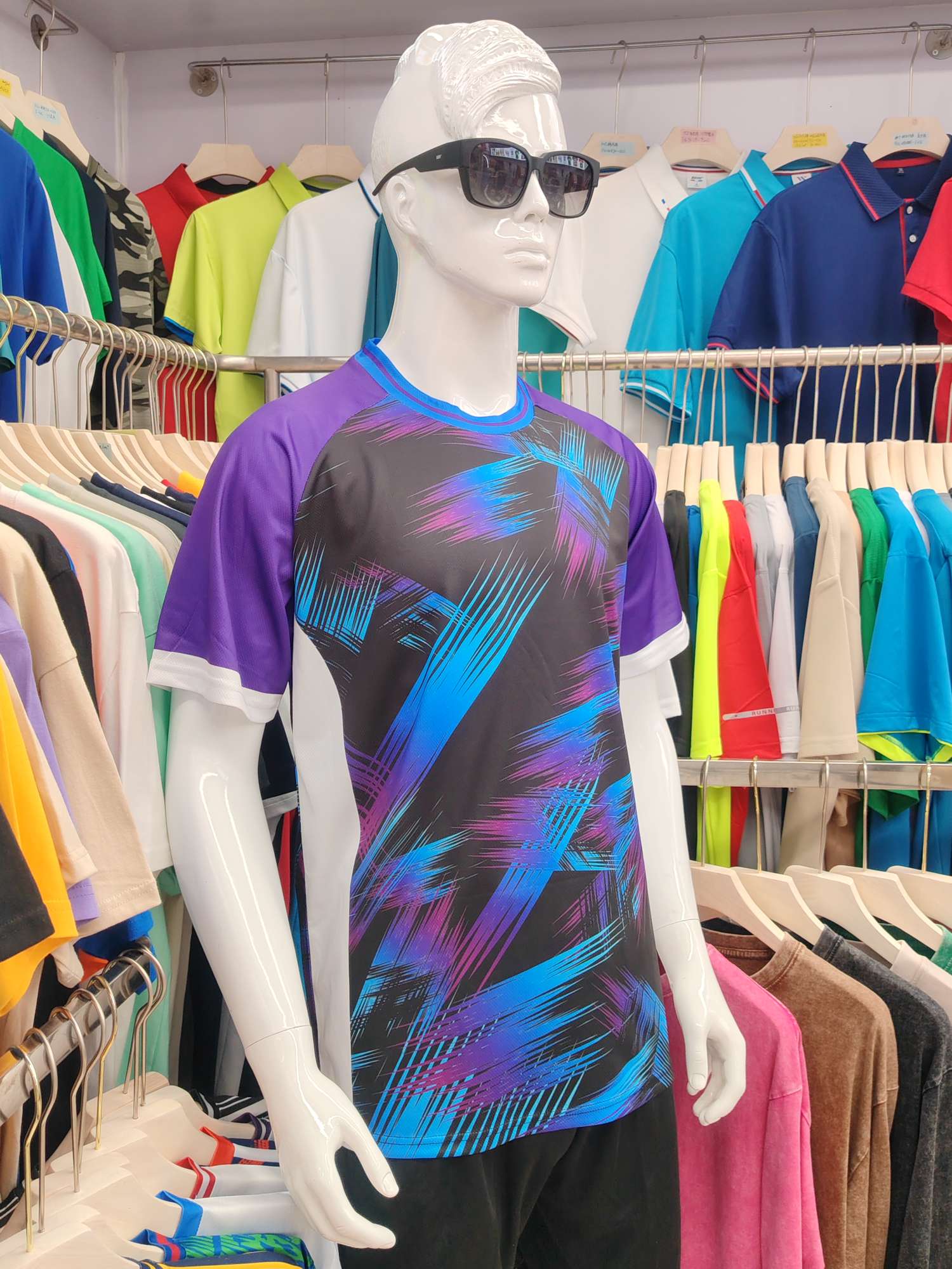 Cross-border sportswear, high-grade mesh breathable fabric, full-body printed sportswear, breathable and sweat-absorbing professional sports outdoor training sportswear, high-elasticity breathable and comfortable sportswear customization FG1612-16 detail image 4