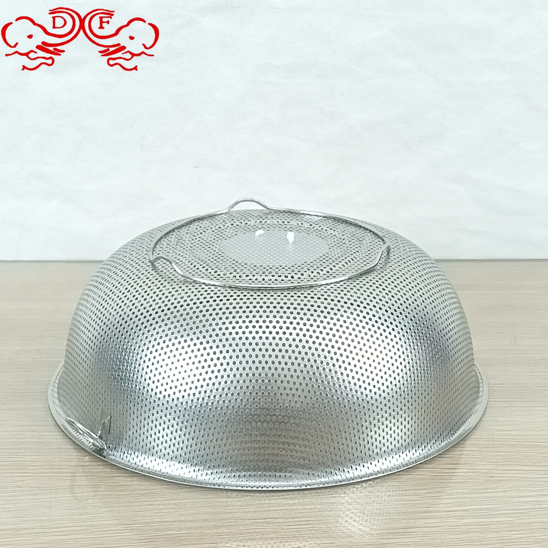 DF99288 stainless steel draining basket, vegetable washing basin, leaky basin, household kitchen, rice washing basin, rice washing sieve, vegetable washing basket, DF TRADINGHOUSE details Picture