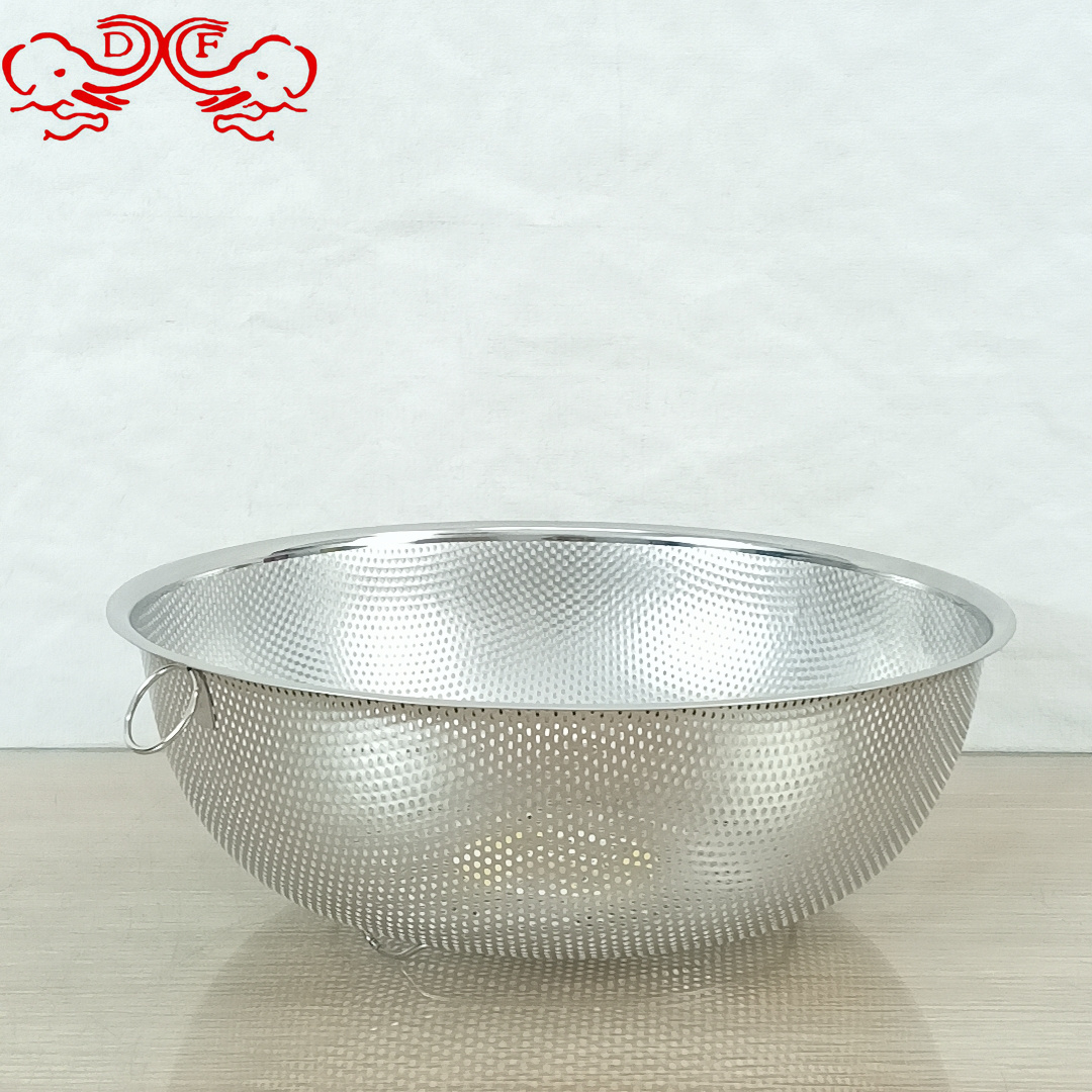 DF99288 stainless steel draining basket, vegetable washing basin, leaky basin, household kitchen, rice washing basin, rice washing sieve, vegetable washing basket, DF TRADINGHOUSE Application Scenario