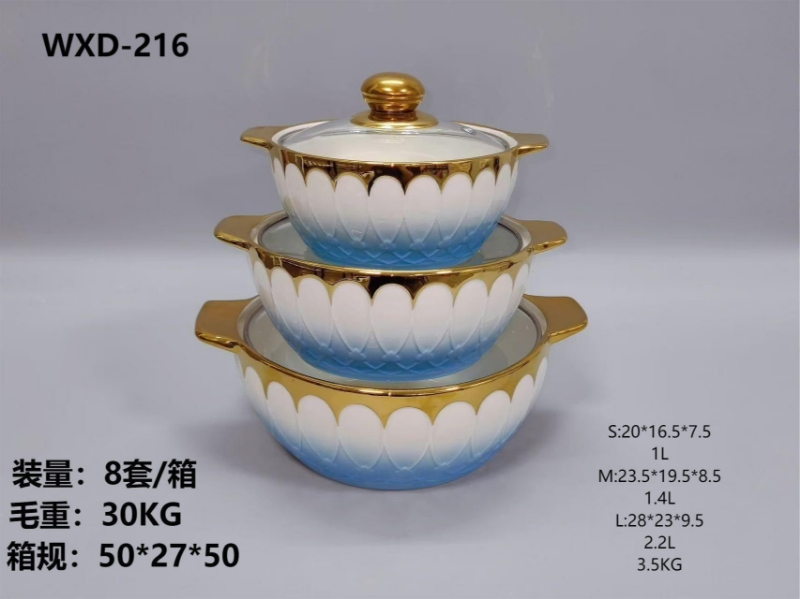 陶瓷汤锅套装，玻璃盖子，颜色有四个颜色可以选。详情图4