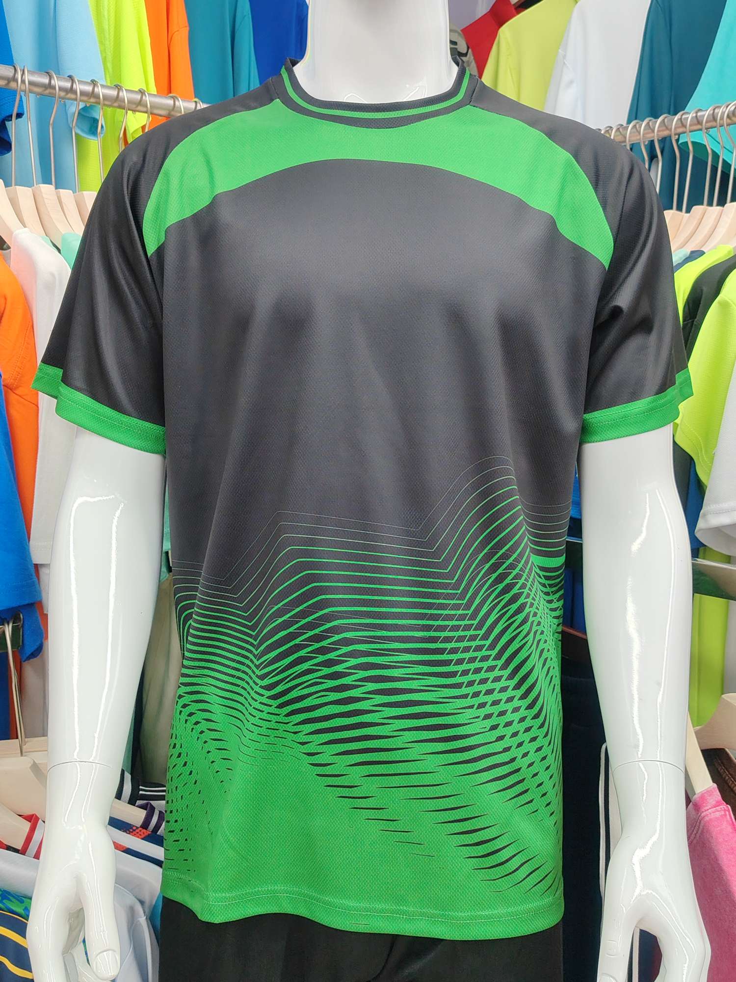 Cross-border sportswear, high-grade mesh breathable fabric, full-body printed sportswear, breathable and sweat-absorbing professional sports outdoor training sportswear, high-elasticity breathable and comfortable sportswear customization FG1612-18 Specification image