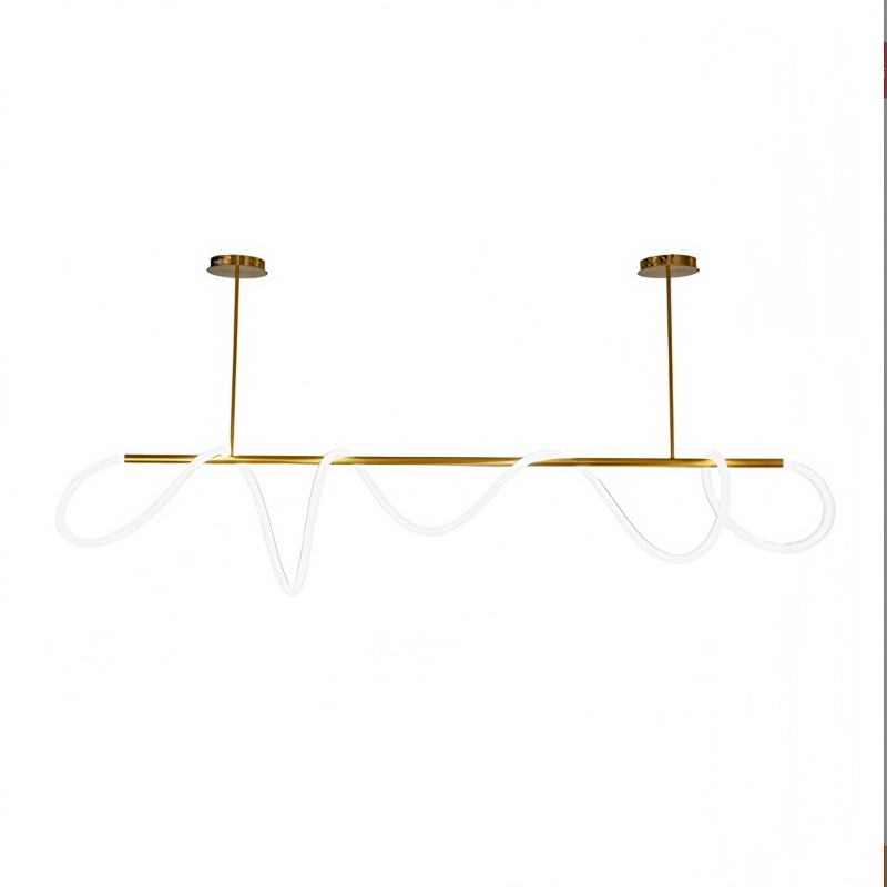 Postmodern restaurant, long chandelier, creative hose, art bar counter, designer, coffee shop, art lights, notes details Picture