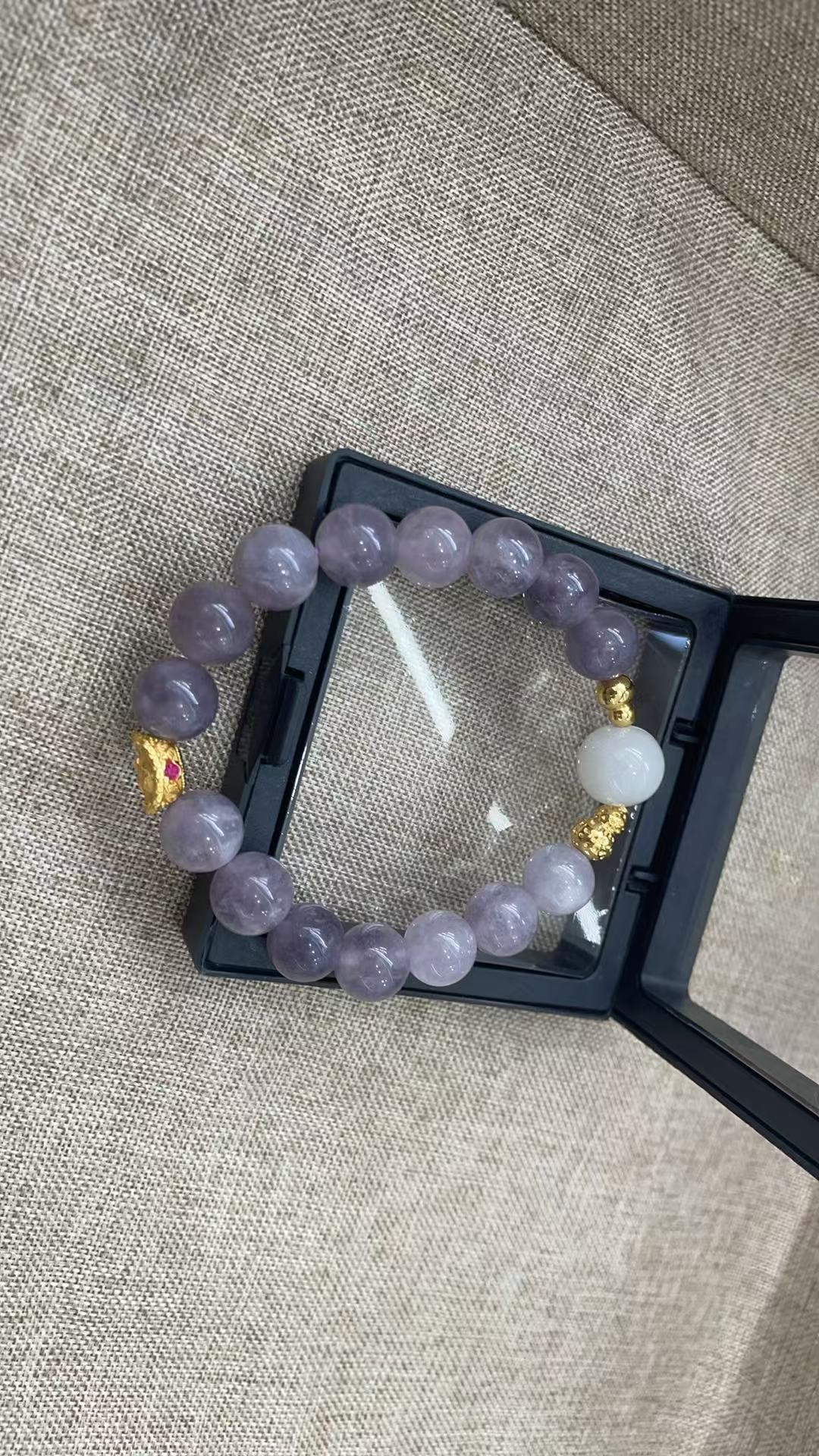 普陀山水晶手串金元宝琥珀国风手饰