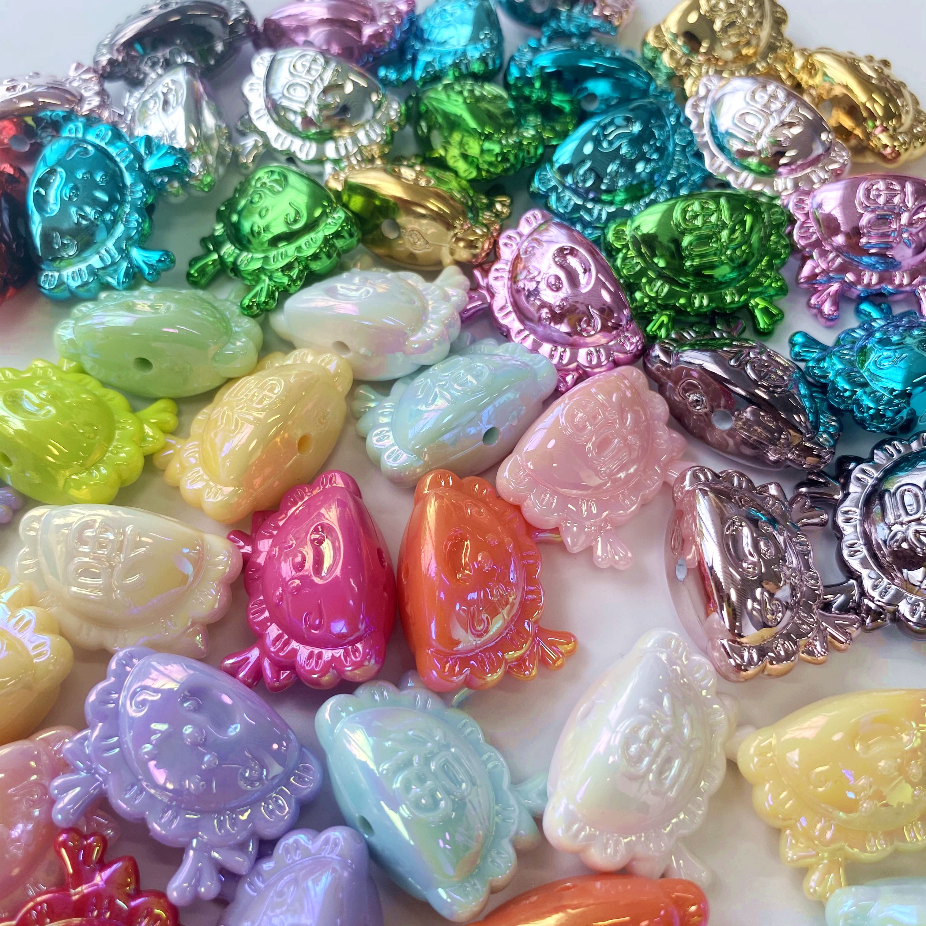 亚克力uv奶系金属可爱福福龙饺diy手机链/挂件展示饰品配件材料