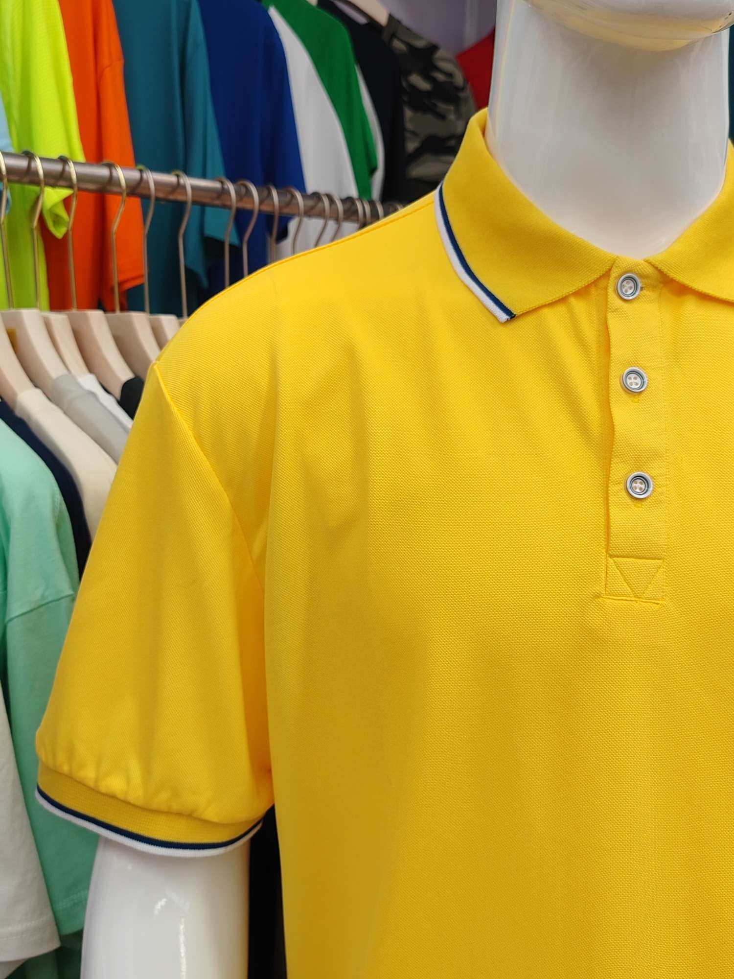 Yinglang 100% combed faux cotton lapel polo short-sleeved advertising shirt Men's casual wear cultural shirt advertising shirt Lapel polo comfortable, breathable, fashionable and trendy detail image 7