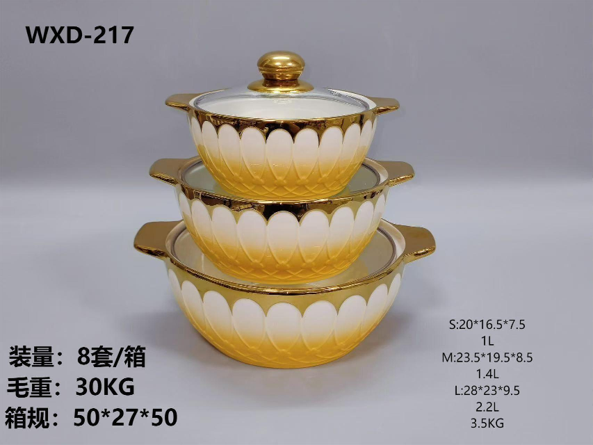 陶瓷汤锅套装，玻璃盖子，颜色有四个颜色可以选。详情图3