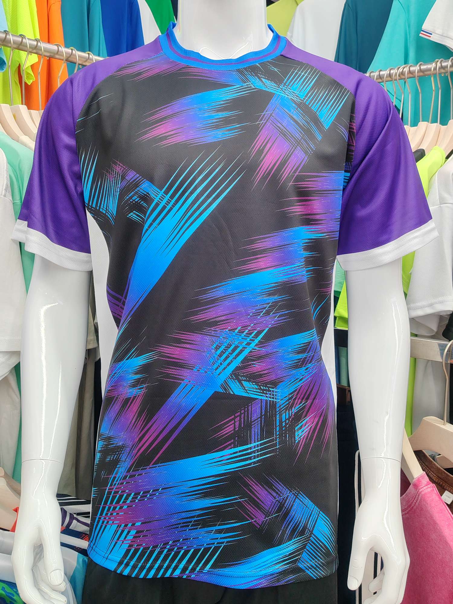 Cross-border sportswear, high-grade mesh breathable fabric, full-body printed sportswear, breathable and sweat-absorbing professional sports outdoor training sportswear, high-elasticity breathable and comfortable sportswear customization FG1612-16 detail image 3