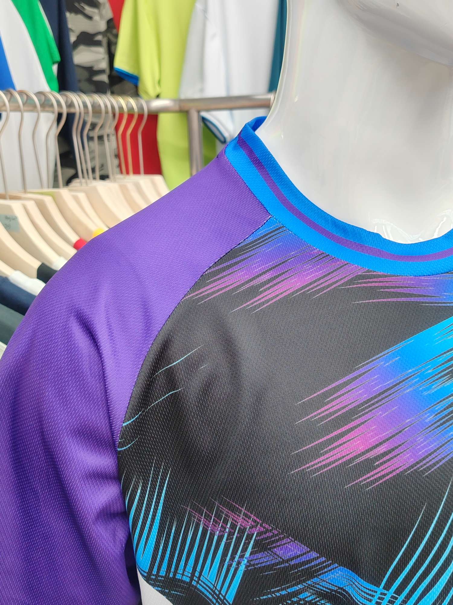 Cross-border sportswear, high-grade mesh breathable fabric, full-body printed sportswear, breathable and sweat-absorbing professional sports outdoor training sportswear, high-elasticity breathable and comfortable sportswear customization FG1612-16 detail image 6