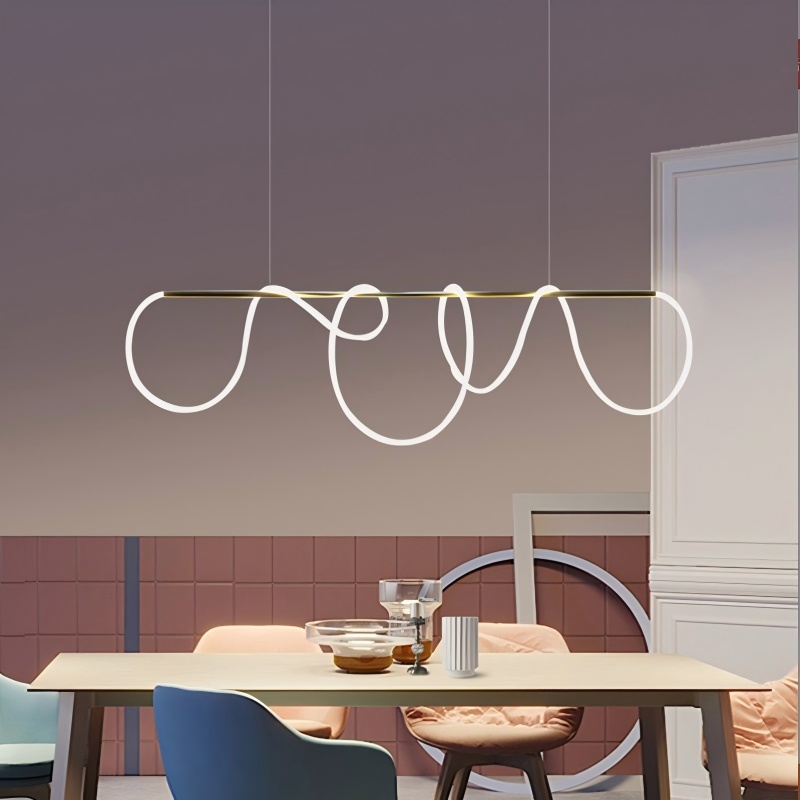 Postmodern restaurant, long chandelier, creative hose, art bar counter, designer, coffee shop, art lights, notes Application Scenario