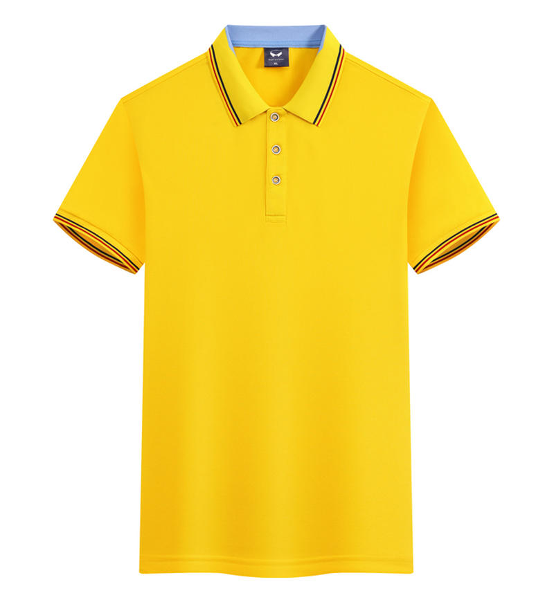 跨境冰丝棉带边翻领polo男女同款带边翻领polo短袖翻领polo 速干广告衫 文化衫男式休闲  轻便透气舒适白底实物图