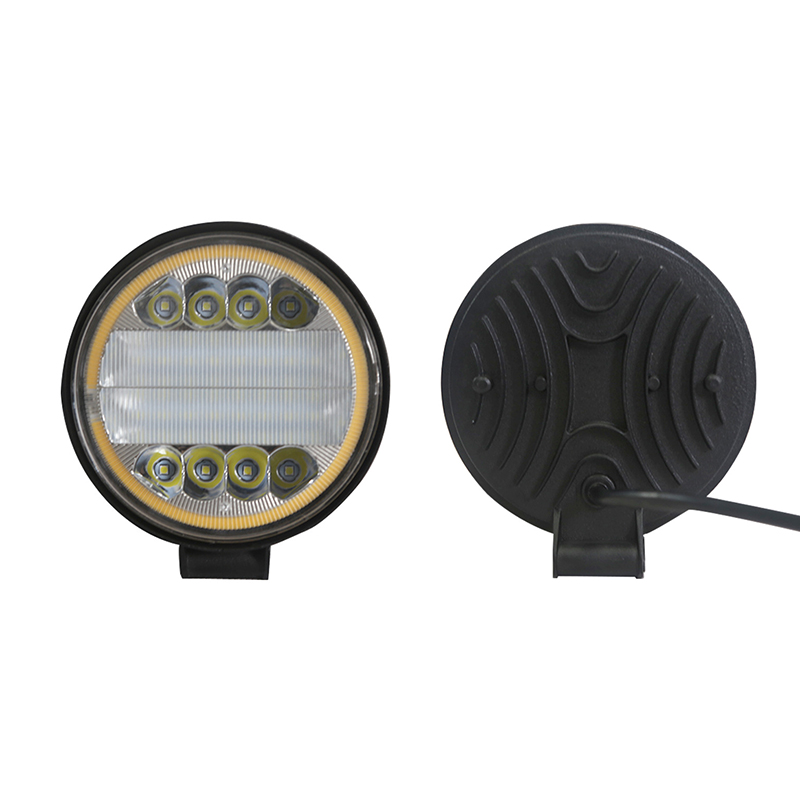 Wide-field led lights for automobiles and trucks, 24LED72W work lights with light strips and aperches, street lighting fixtures, and engineering spotlights Specification drawing