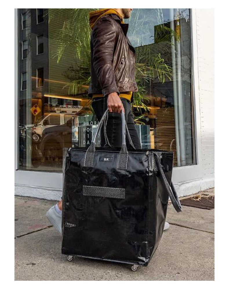 Roller-type shopping bags, long hand-held folding storage bags, tugboat luggage travel shopping bags detail image 5