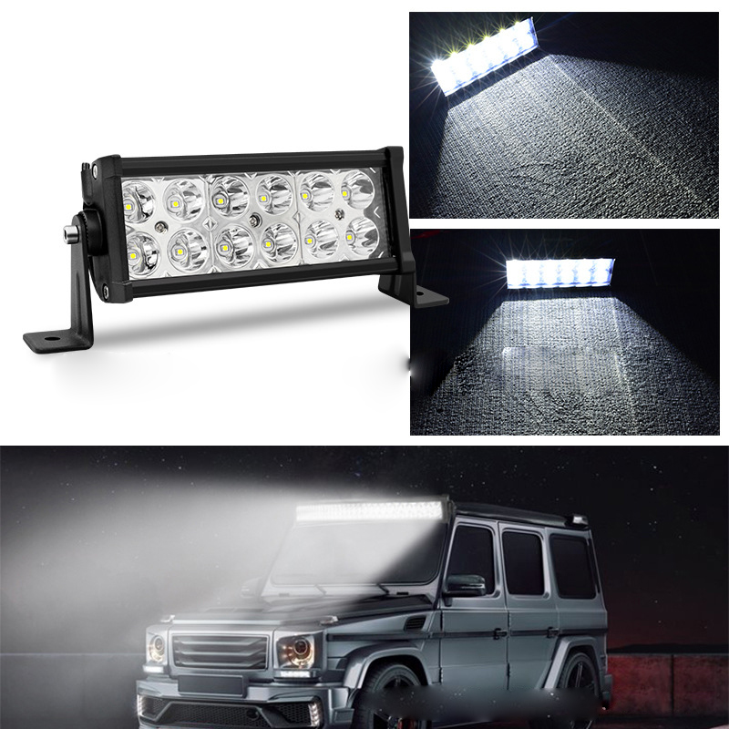 Double-row LED long strip lights, 36W, 120W, 180W, car off-road vehicle roof lights, 24V truck front bumper lights, and mesh lights details Picture