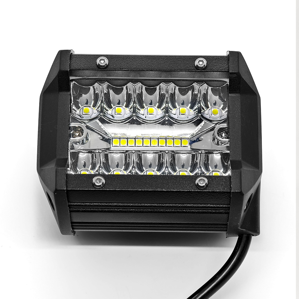 General three-eye LED 4-inch 60W external work light and spotlight auxiliary for trucks, cars and off-road vehicles, factory direct sales details Picture
