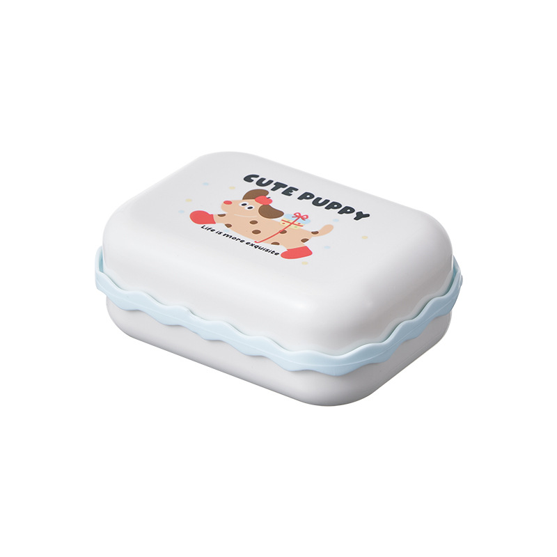 J06-7022 Double-layer draining soap box, creative polka dot soap box for student dormitory. Carry the lid soap box when traveling on business Application Scenario