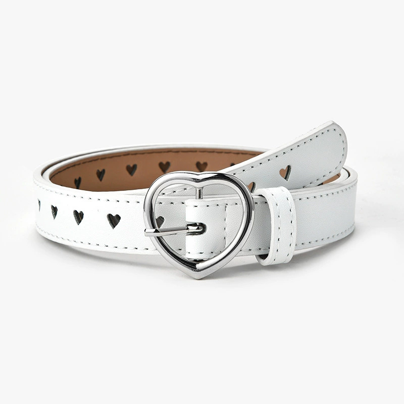 A cute heart-shaped thin belt for women and children, paired with jeans and a stylish decorative belt for women Specification drawing