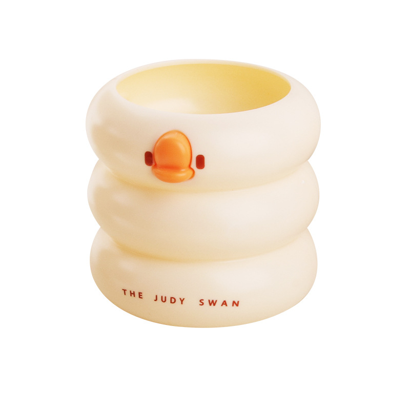M80-6612 Creative and cute duck-shaped pen holder plastic student desktop high appearance level pen barrel Office storage box stationery details Picture