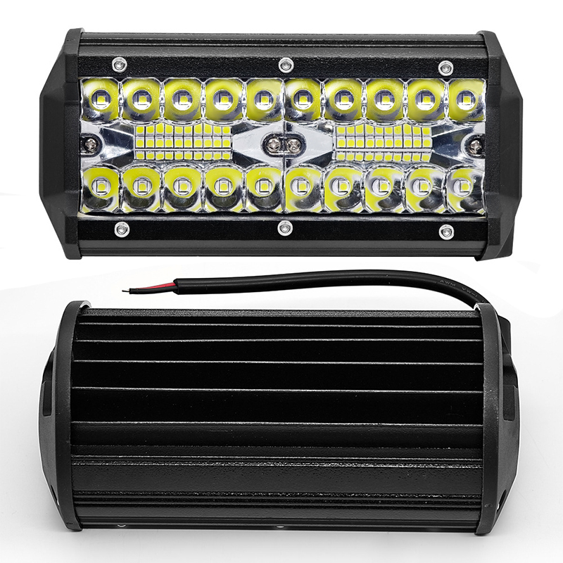 Three rows of 7-inch 120w work lights for automobiles, trucks, and off-road vehicles, long strip lights, spotlights, and universal lights for the roof and front bumper full figure