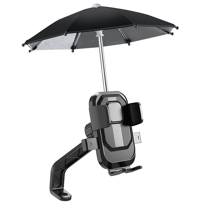 Electric bike sunshade umbrella, mobile phone stand, bicycle, electric bike, motorcycle, food delivery rider navigation stand Application Scenario