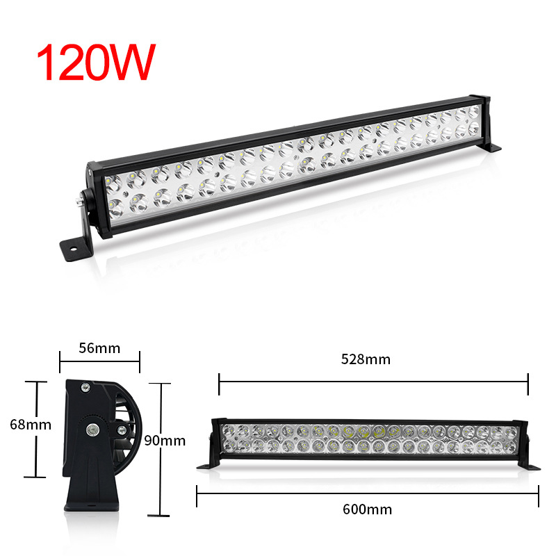 Double-row LED long strip lights, 36W, 120W, 180W, car off-road vehicle roof lights, 24V truck front bumper lights, and mesh lights Application Scenario