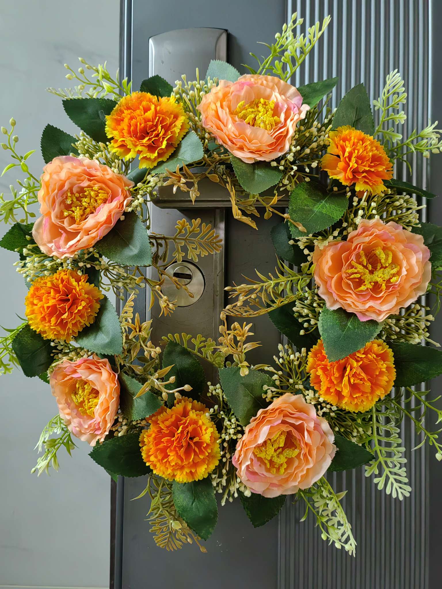 Rose and carnation garlands detail image 1